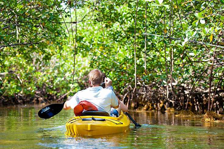Take a kayaking expedition through the dense mangrove swamps of the 42-acre Lucayan National Park, where you can see examples of the island’s five ecosystems, including pine forests and sand dunes. The park also encompasses one of the world’s largest underwater cave systems. (Photo Credit: © Lyndah Wells)